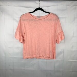 Zara Basic Collection Pink Flutter Sleeve Shirt
